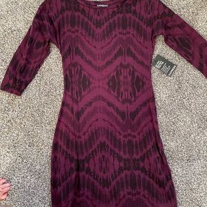 Express size s 3/4 sleeve t shirt dress